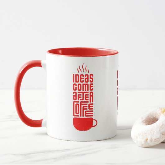 Ideeën na koffie mok (Met donut)