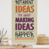 "Ideeën realiseren", citaat Poster (Keuken)