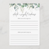 Ideeën voor date-avonden Eucalyptus Bruidsfeest In Informatiekaartje (Voorkant)