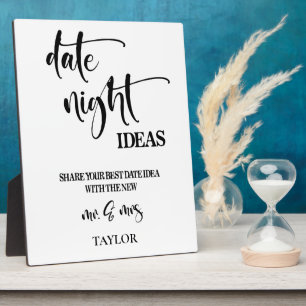 Ideeën voor date night bordje voor op tafel Plaque Fotoplaat