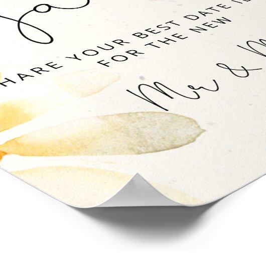 Ideeën voor een wildflower date night. Bruids spel Poster (Hoek)