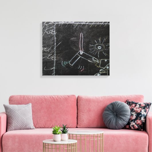 Idees Blanches & Tableaux Noirs 1 en4pieces Toile (Insitu(Salon))