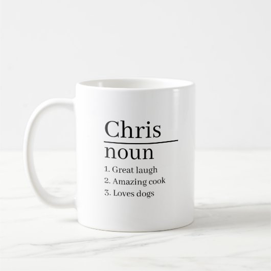 Idées de cadeaux de mug de définition de nom perso (Gauche)