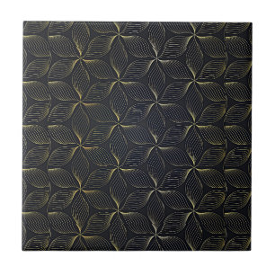 Idées de carreaux de mur élégants noirs et dorés