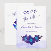 Idées de carte d'annonce de mariage Orchidée Bleue (Devant / Derrière)
