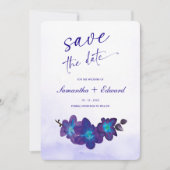 Idées de carte d'annonce de mariage Orchidée Bleue (Devant)