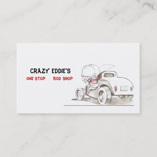 Idées de carte de visite de hot rod et (Devant)