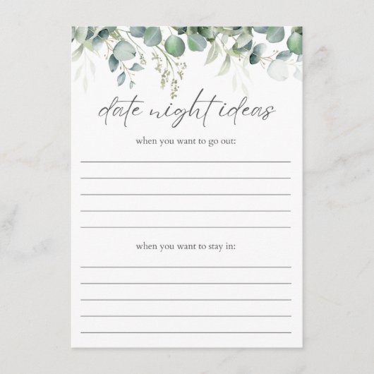 Idées de soirée en amoureux Carte d'invitation pou (Devant)