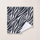 Idées Sauvages Étiquette Argent Noir & Blanc Zèbre (Gant de toilette)