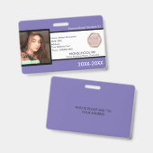 Identifiant de l'école à domicile Badge Violet (Avant & arrière)