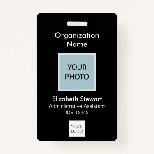 Identifiant photo et badge de logo personnalisé de (Devant)