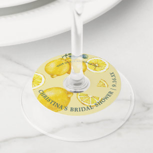 Identificatie Bruiloft Lemon Wijnglaslabel