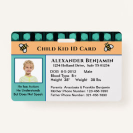 Identificatie ID van onderliggend Kind Persoonlijk Badge