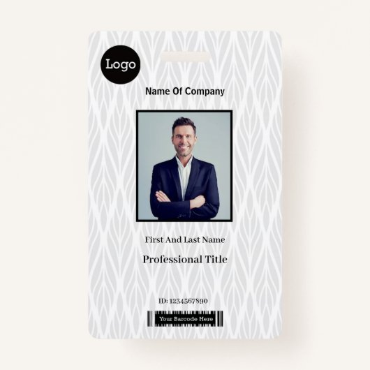 Identificatie-ID witte en grijze foto Badge (Voorkant)