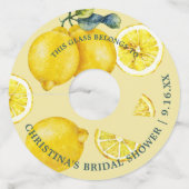 Identificatie Lemon Bruiloftsfeest Wijnglaslabel (Voorkant)
