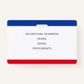 Identificatie van de foto Noodveiligheid Kind ID Badge (Achterkant)