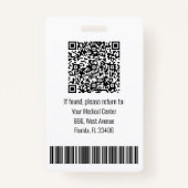 Identificatie van de hulpverlener Fotonaambalk Cod Badge (Achterkant)