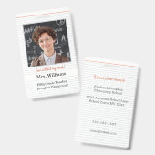 Identificatiebadge voor leraren met foto, voor geb badge (Voor- en achterkant)