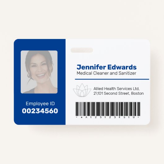 Identificatienummer werknemer ID streepjescode fot Badge (Voorkant)