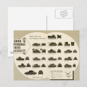 Identificatieschema WWII Gemiddelde Tanks Briefkaart (Voorkant / Achterkant)