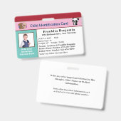 Identification de l'ID photo Badge de carte person (Recto et verso)