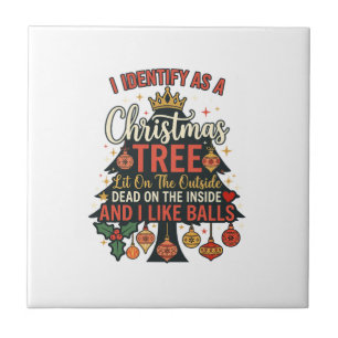Identificeer als kerstboom kroonballen tegeltje