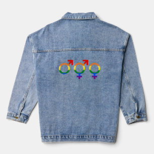 Identité de genre Rainbow Heart Femme Denim Jacket