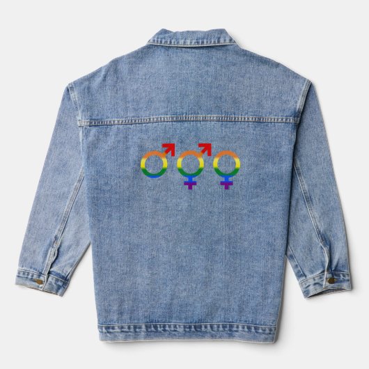 Identité de genre Rainbow Heart Femme Denim Jacket (Verso)
