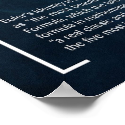 Identité d'Euler - Poster Math (Coin)