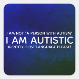 Identiteit-Eerst Autistisch Vierkante Sticker