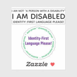Identiteit-Eerst Handicap op maat gemaakte vinyl s Sticker