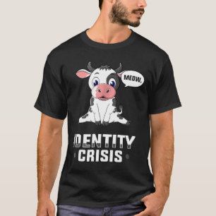 Identiteitscrisis Koe die Miauw zegt Grappig Dier T-shirt