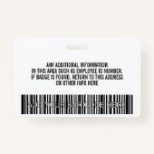 Identiteitskaart van de werknemer van de douane - badge (Achterkant)