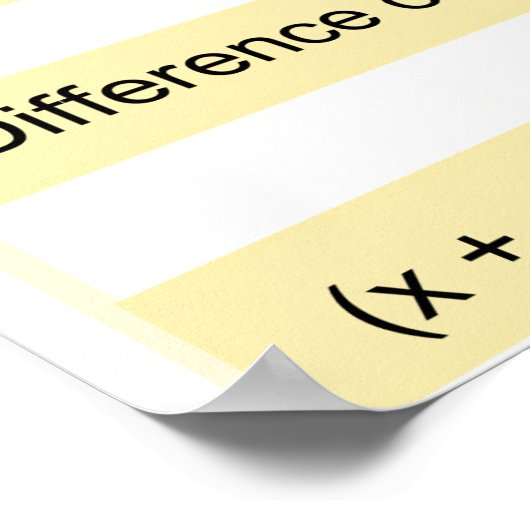 Identités algébriques Poster mathématique du lycée (Coin)