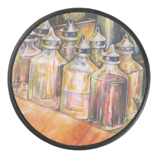 Ideografie van Golden Light Hockey Puck (Voorkant)