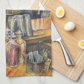 Idéographie de la serviette de cuisine Golden Ligh (Quart Plié)