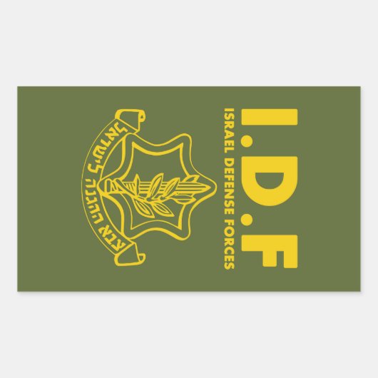 IDF Israel Defence Forces - ENG Rechthoekige Sticker (Voorkant)