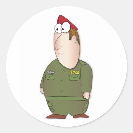 IDF Soldaat Ronde Sticker (Voorkant)