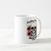 IDGAF ISH Mug | Drôle Skull Floral Coffee Coupe (Devant droit)