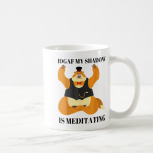 Idgaf Mijn Schaduw Mediteert Grappige Groundhog Da Koffiemok