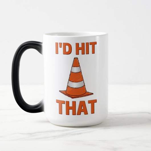 I'd'hit that funny autocross design oranje cone magische mok (Links)