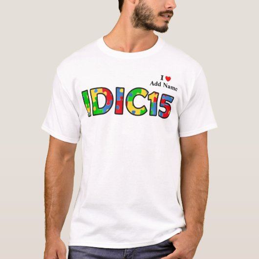 IDIC15 Mannen Shirt Multicolor Puzzel Aanpassen (Voorkant)
