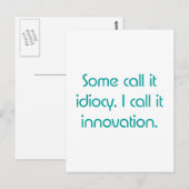 Idiocy of innovatie briefkaart (Voorkant / Achterkant)