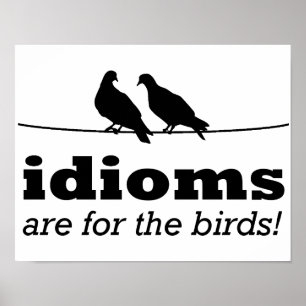 Idioom is voor de Vogels Grappig Poster Bord Gramm