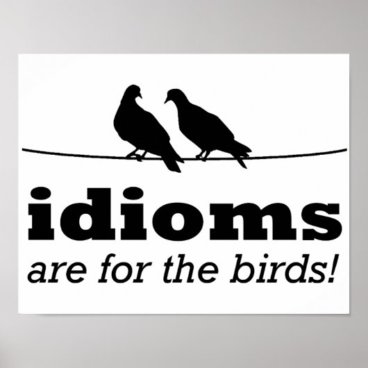 Idioom is voor de Vogels Grappig Poster Bord Gramm (Voorkant)