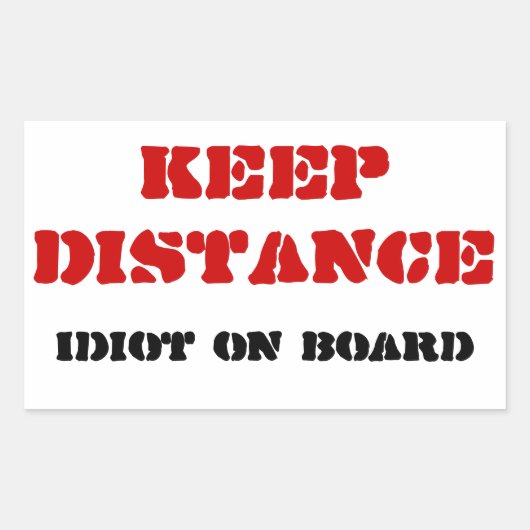 Idioot aan boord van stickers (Voorkant)
