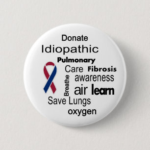 Idiopathische pulmonaire fibrose bewustwording ronde button 5,7 cm