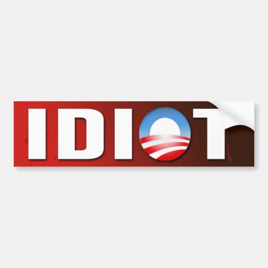 Idiot Bumpersticker (Voorkant)