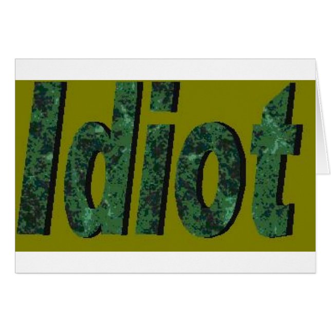 "Idiot" Groen gestileerd ontwerp (Voorkant Horizontaal)