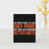 Idiot-proof Code _ Funny Coding Programming Comput Kaart (Gele Bloem)
